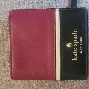 Women's Retro Kate Spade Wallet.  Black and burgundy with gold trim